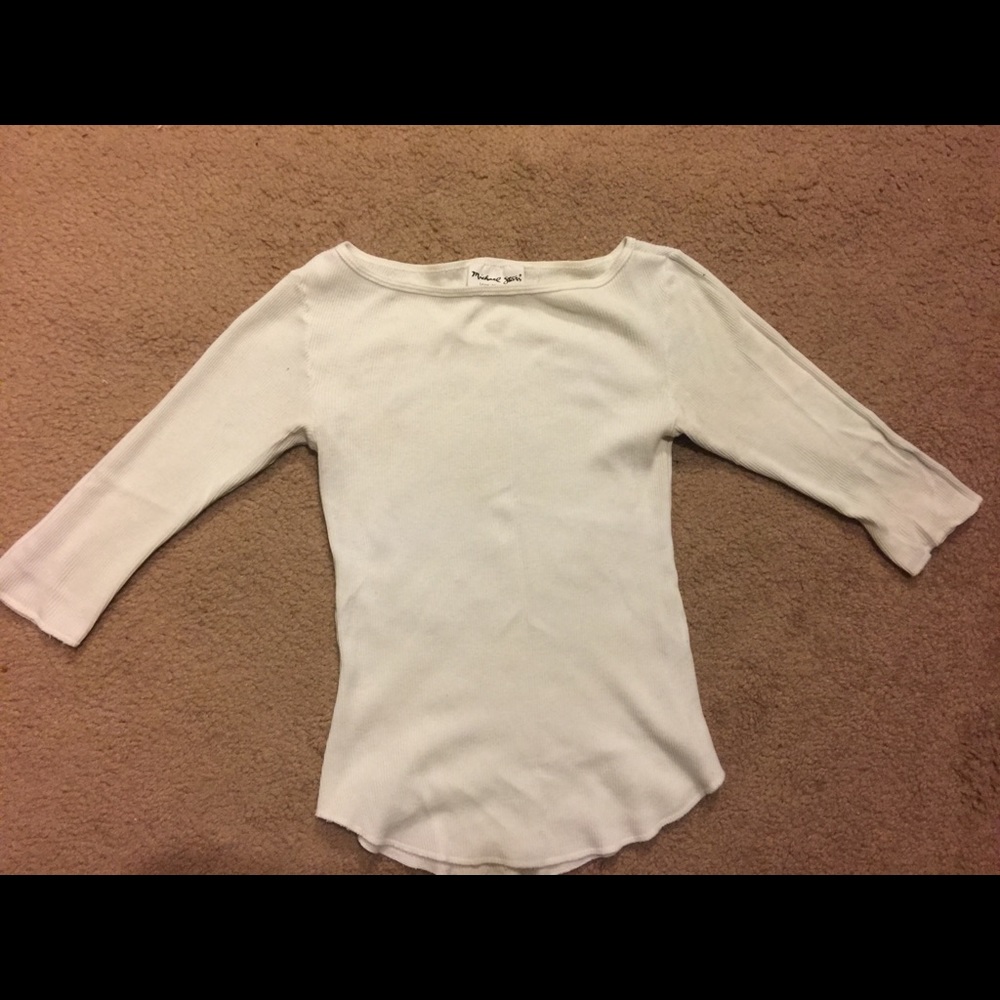 3/4 sleeve white top